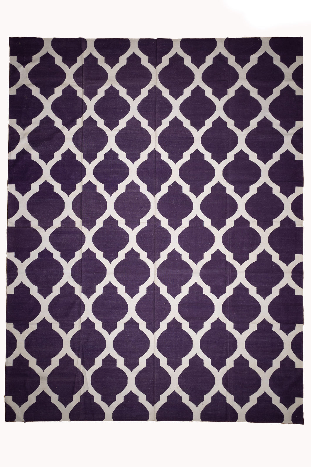 Moroccan-Inspired Purple Cotton Dhurrie