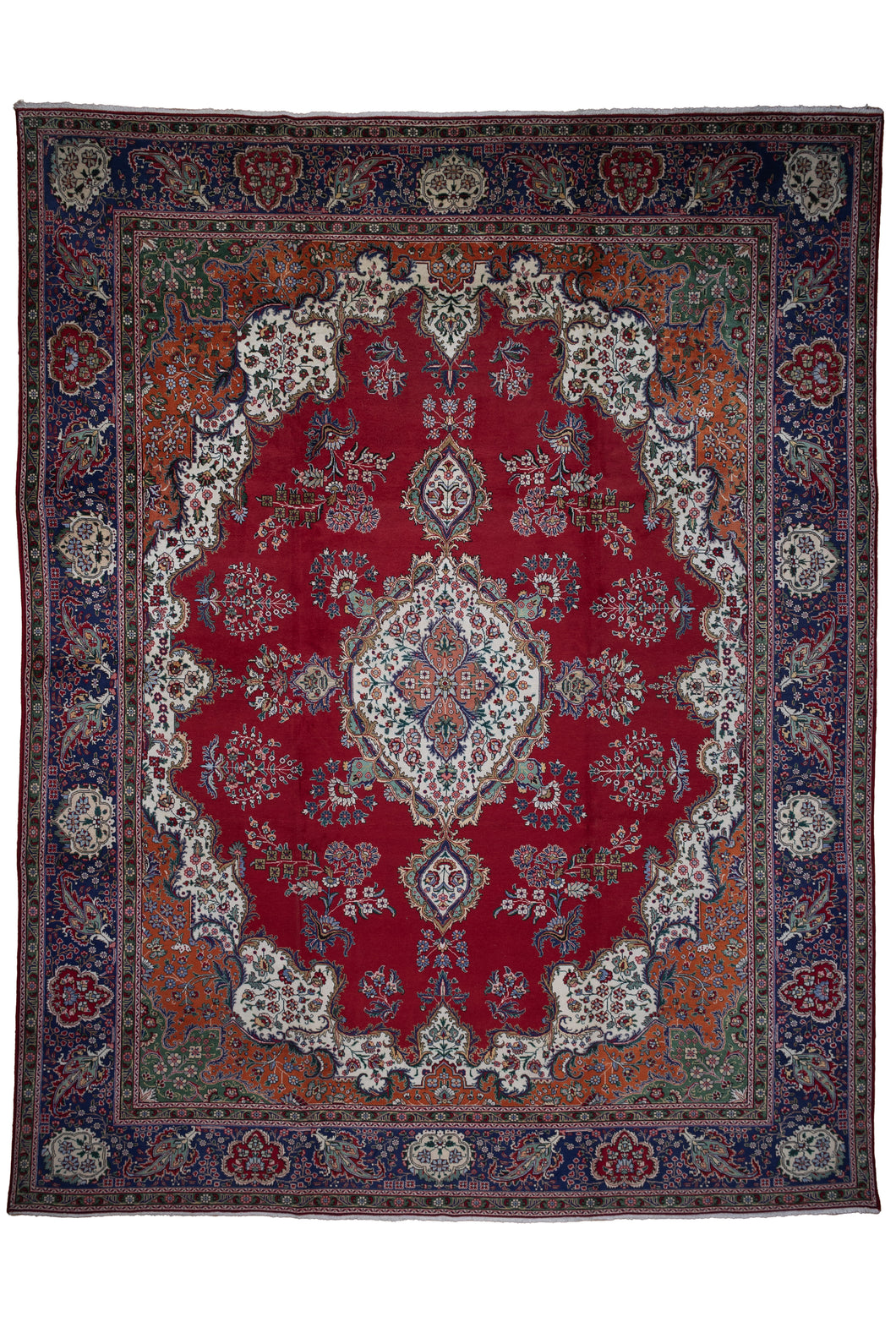 Classic Persian Tabriz Red Wool Rug