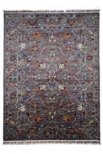 Load image into Gallery viewer, Plum Grey Zeigler Afghan Rug
