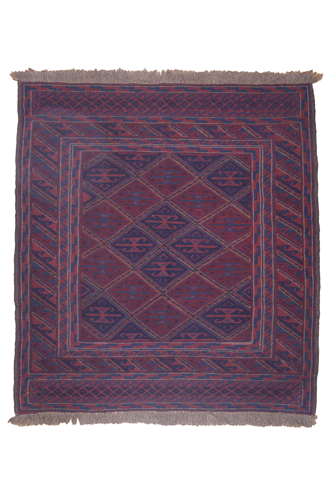 Deep Red Ersari Tribal Wool Rug