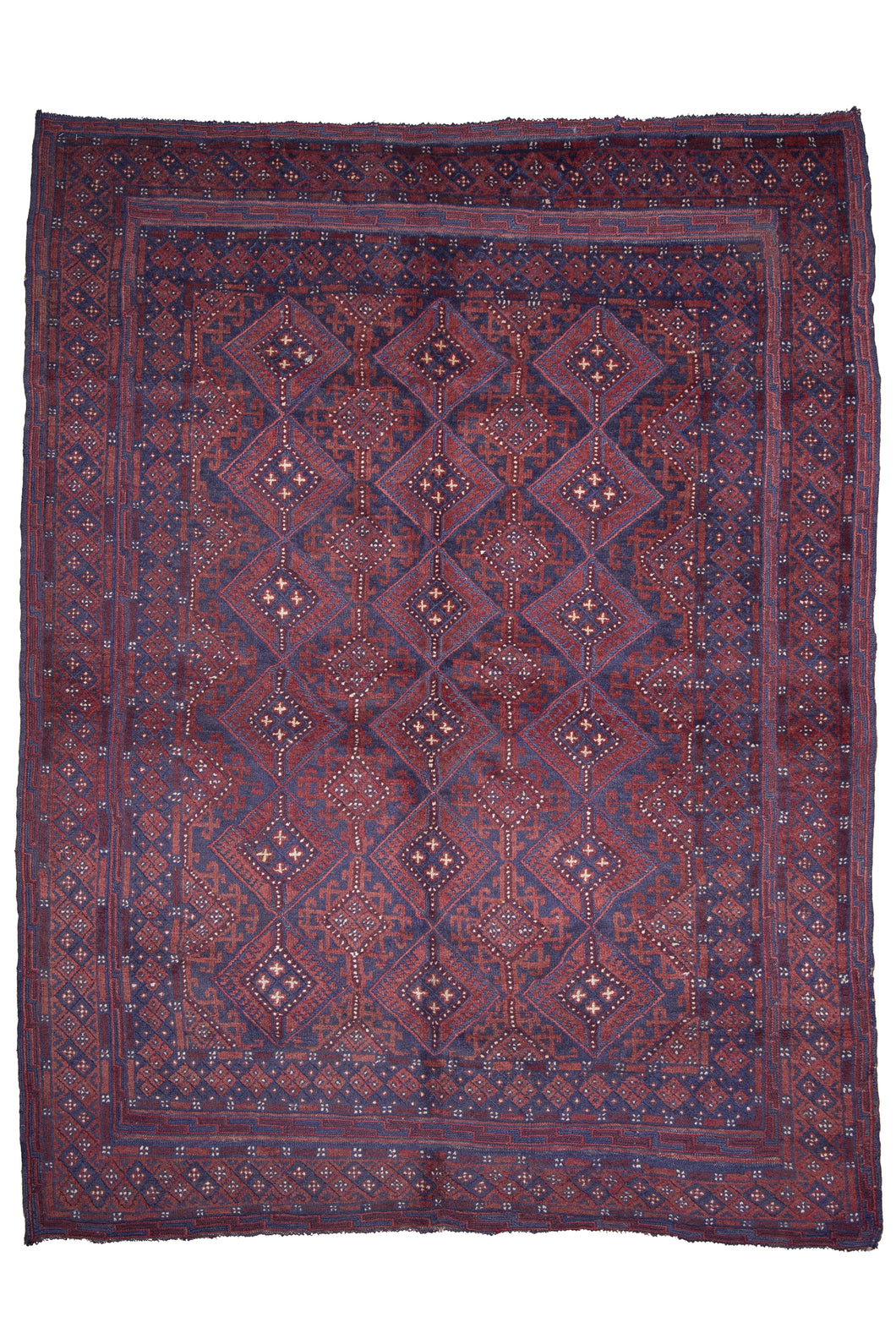 Crimson Geometry Mashwani Tribal Kilim