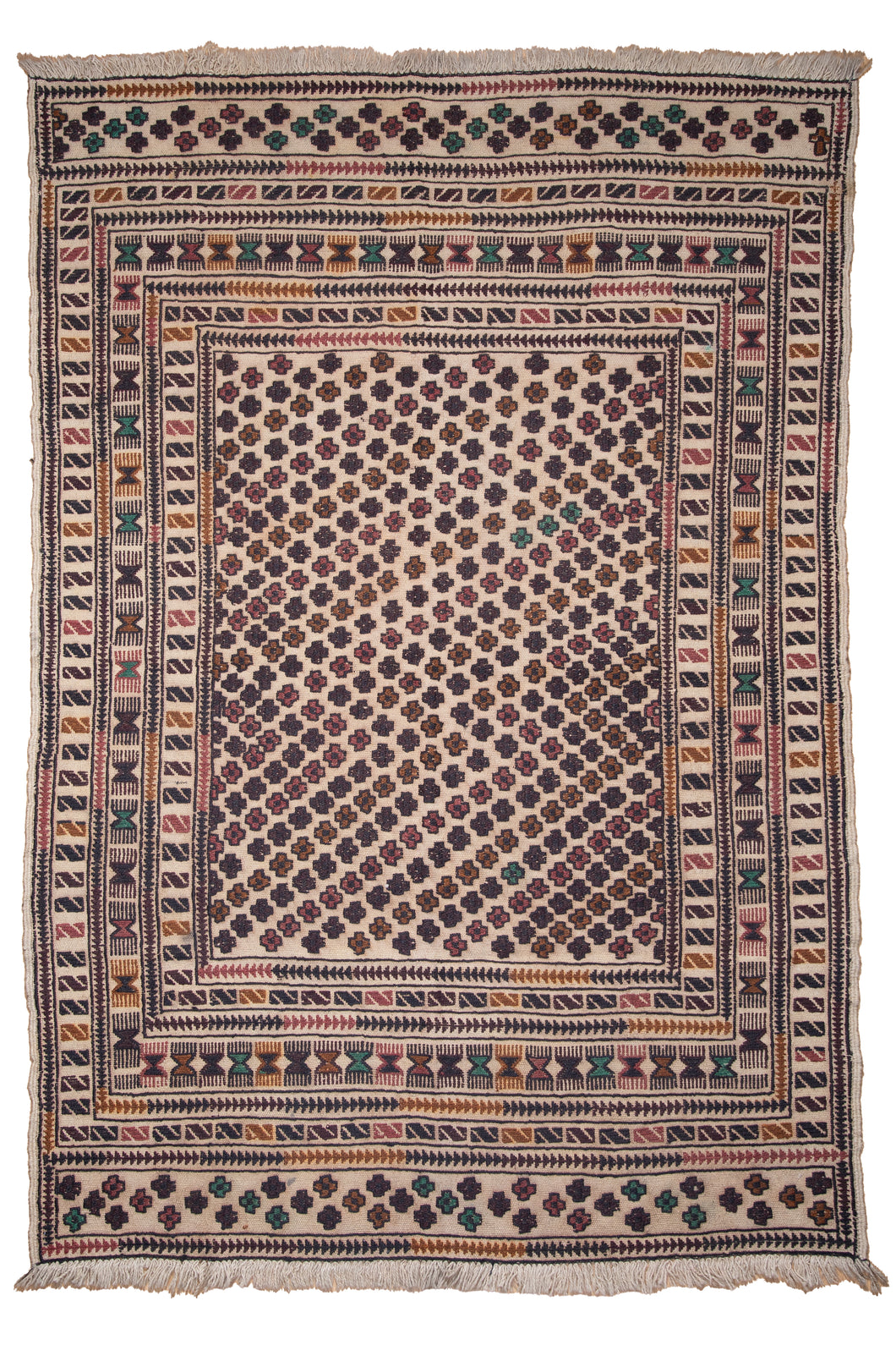 Antique Barjesta Rug with Tribal Charm