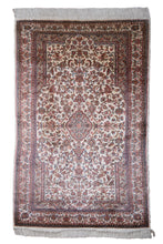 Load image into Gallery viewer, Kashmir Silk Rug – Ivory Kashan Revival
