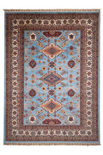 Load image into Gallery viewer, Sky Blue Tribal Afghan Ziegler Rug
