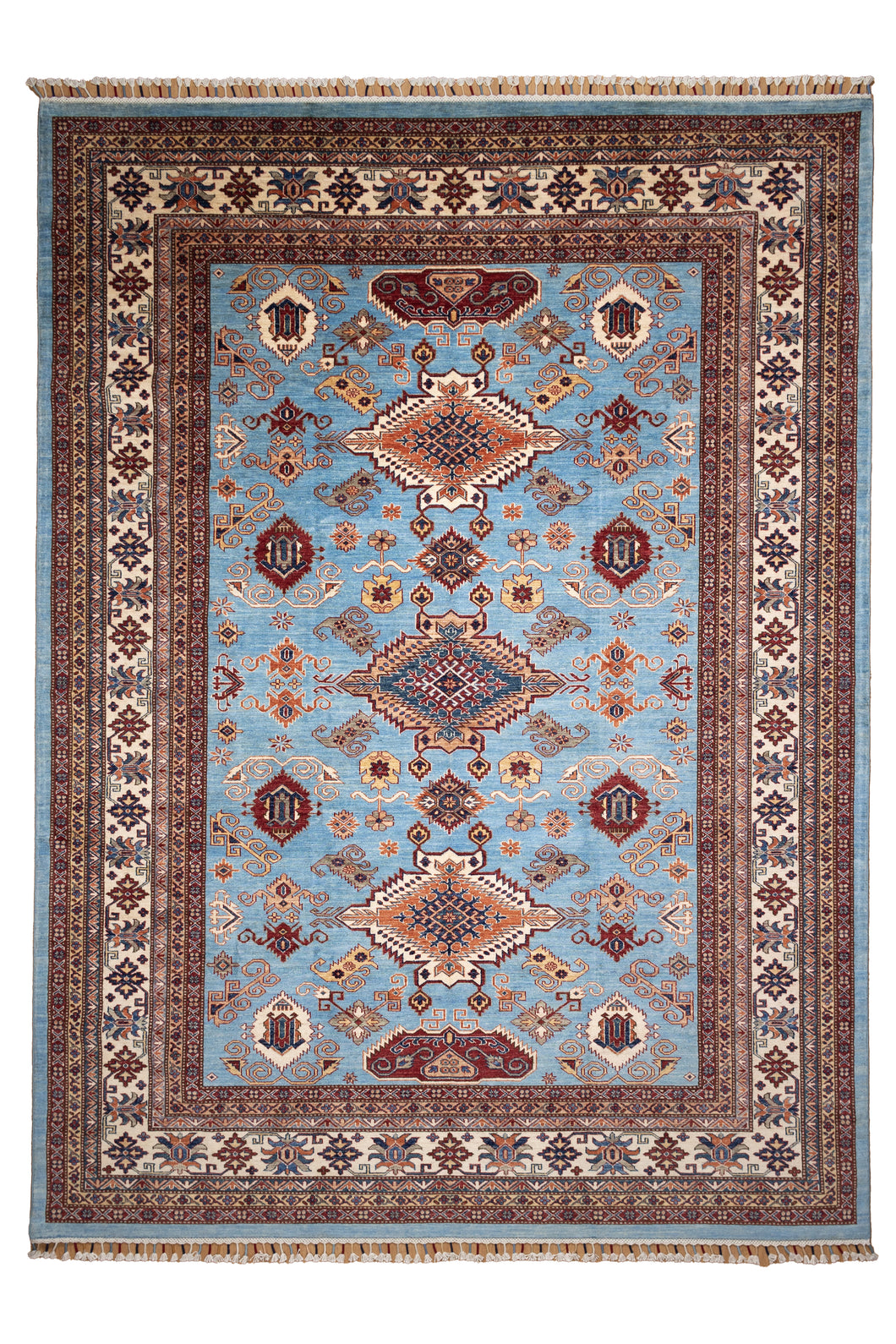 Sky Blue Tribal Afghan Ziegler Rug