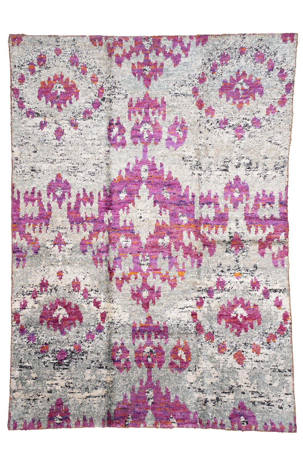 Pink Ikat Recycled Silk Rug