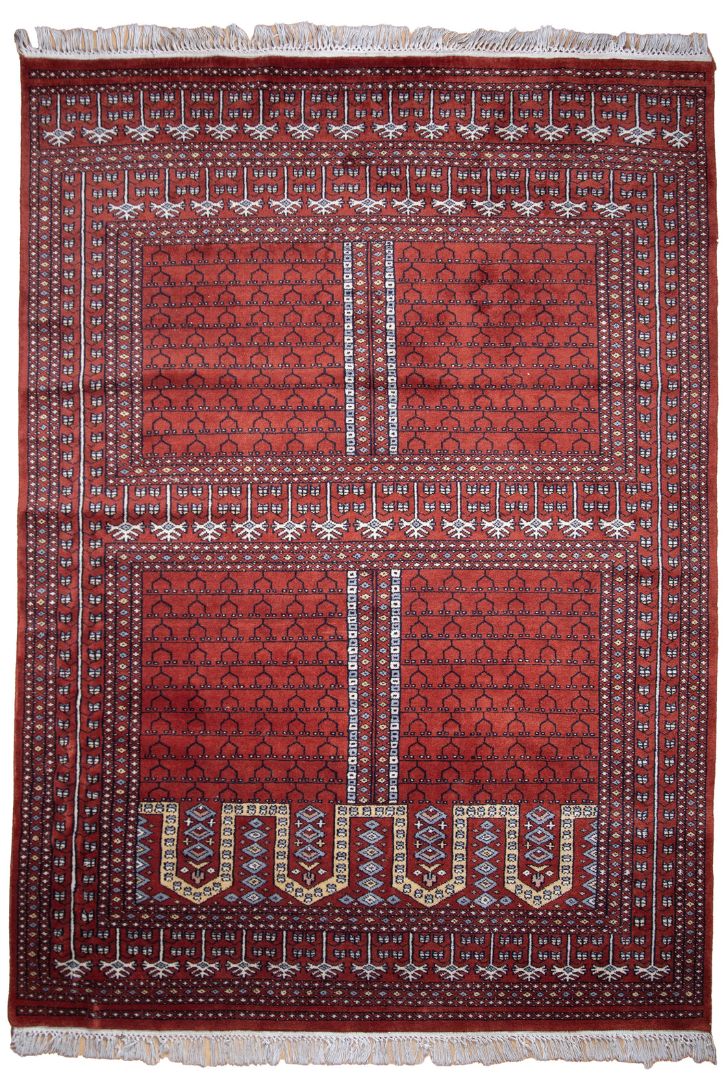 Indian Wool Tekke Prayer Design Rug