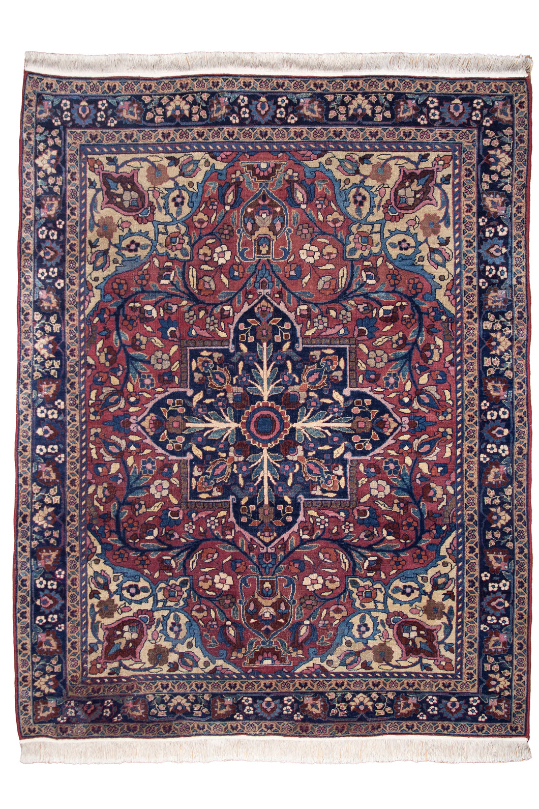 Antique Tabriz High-Low Wool Rug