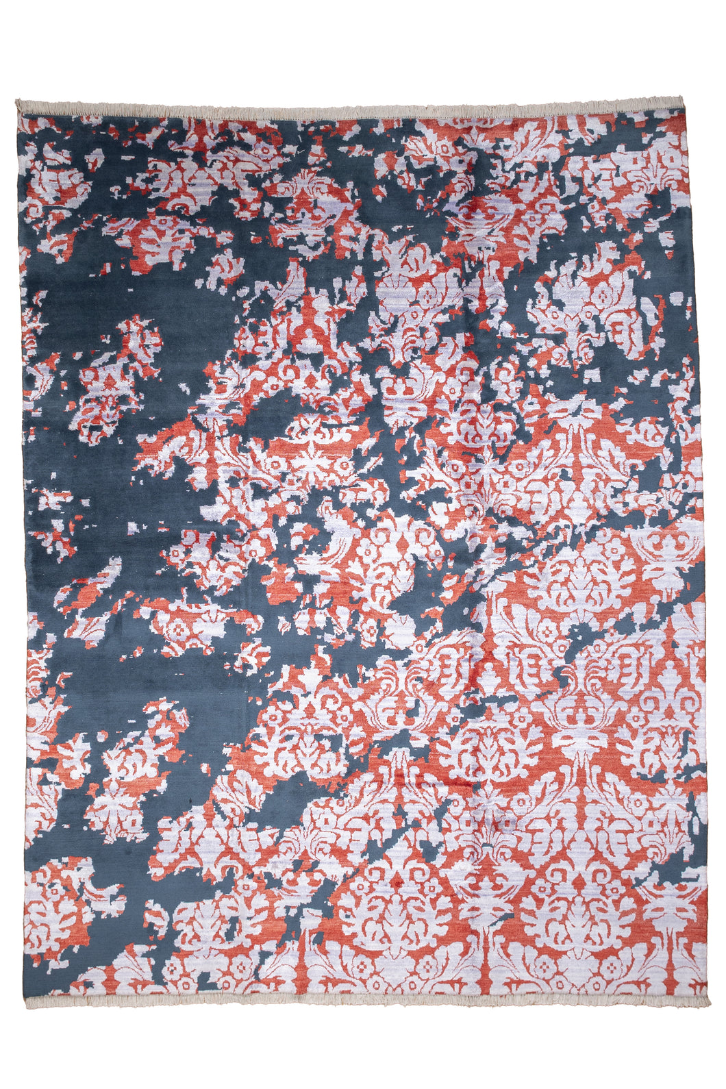 Crimson Baroque Wool & Bamboo Silk Rug