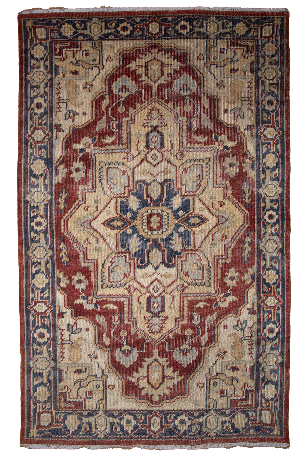 Rustic Medallion Indo Heriz Rug