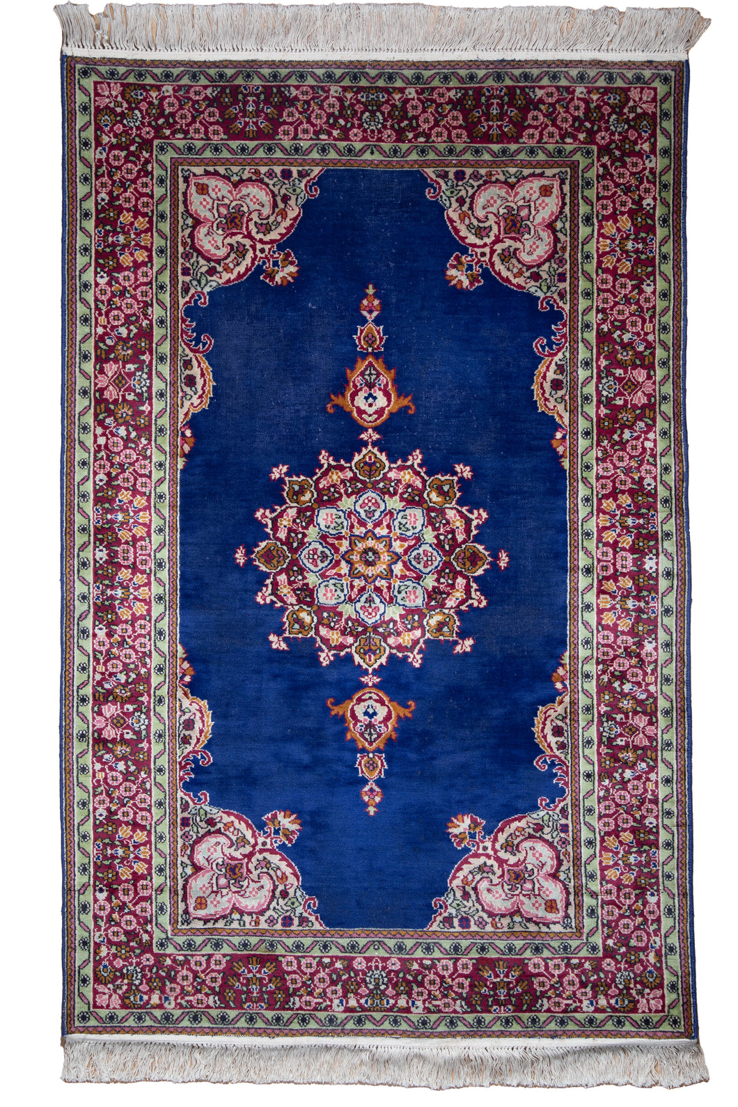 Royal Blue Kashmiri Wool Medallion Rug