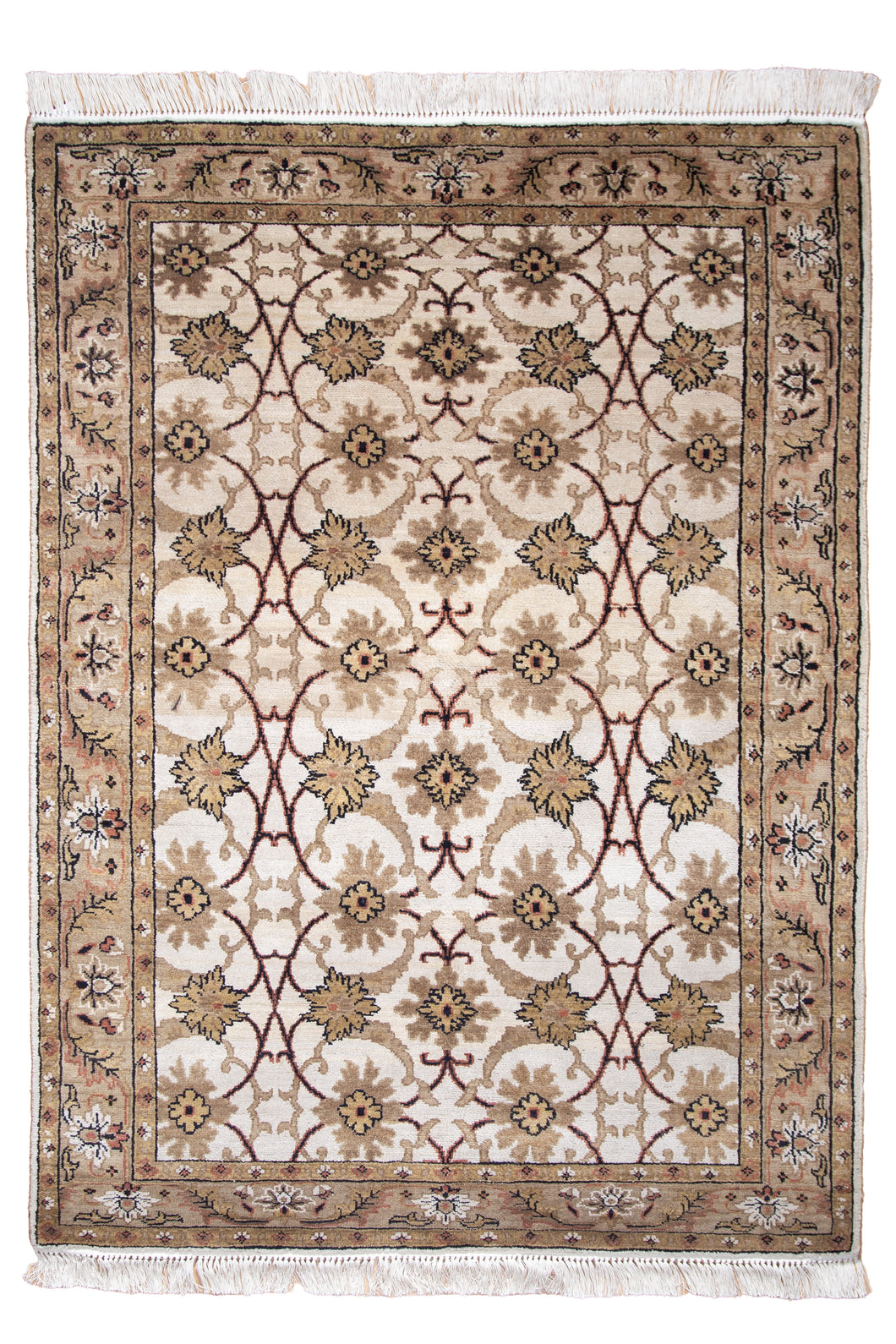 Ivory Vine Lattice Agra Rug