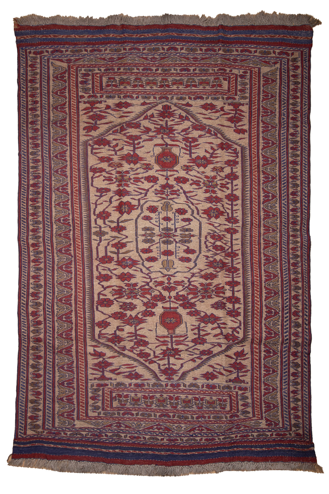 Vintage Afghani Barkesta Kilim Rug