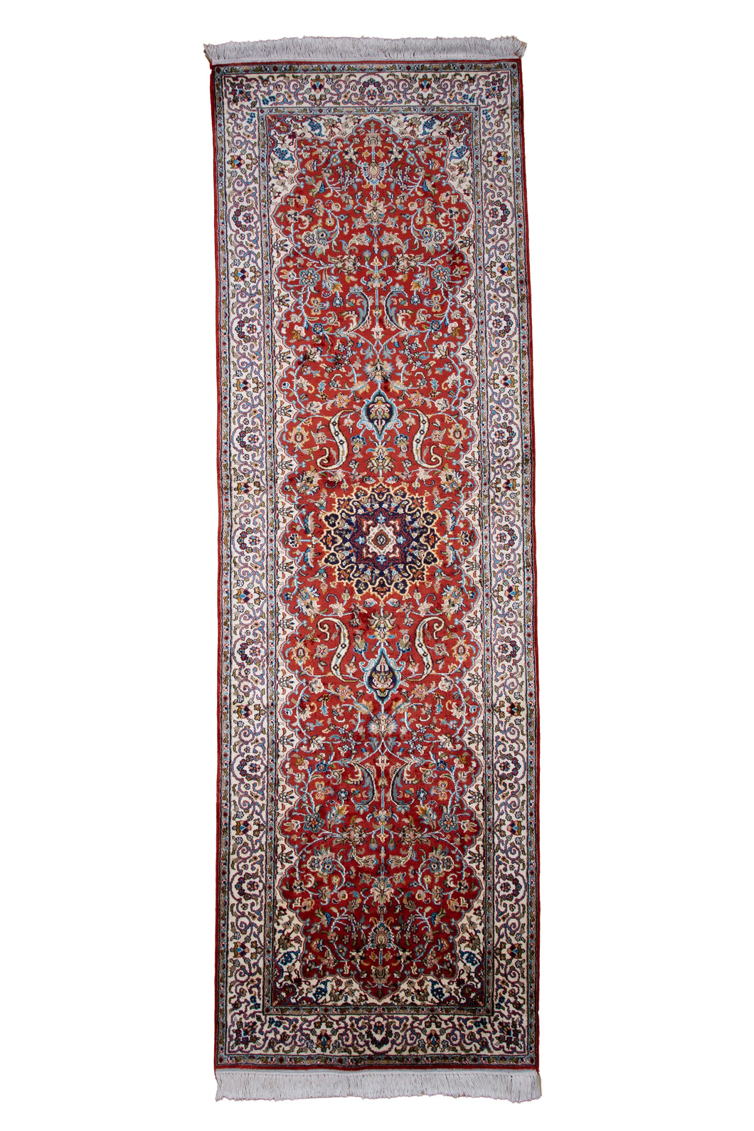 Crimson Blossom Kashmiri Silk Runner