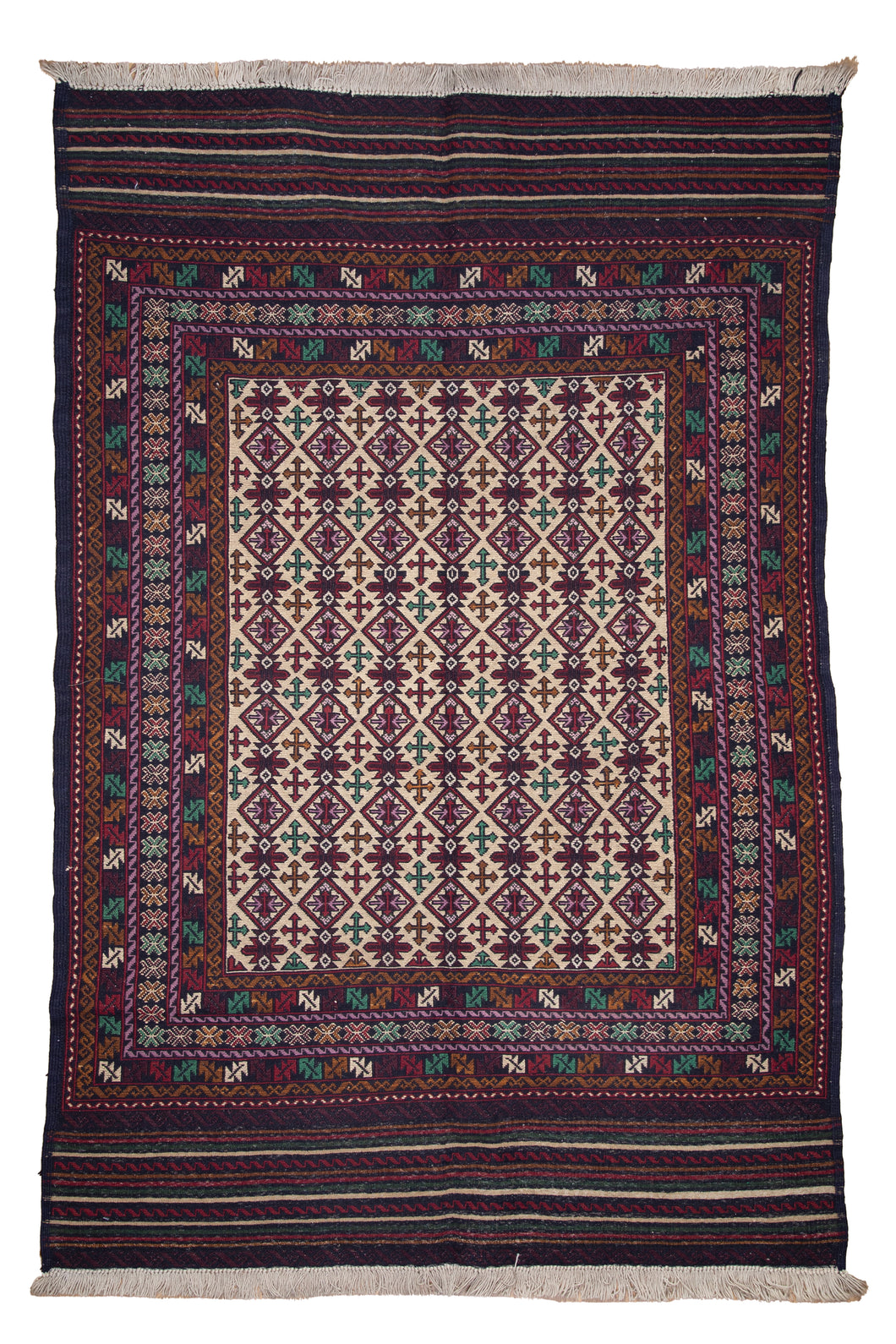 Geometric Tribal Afghan Kilim Rug
