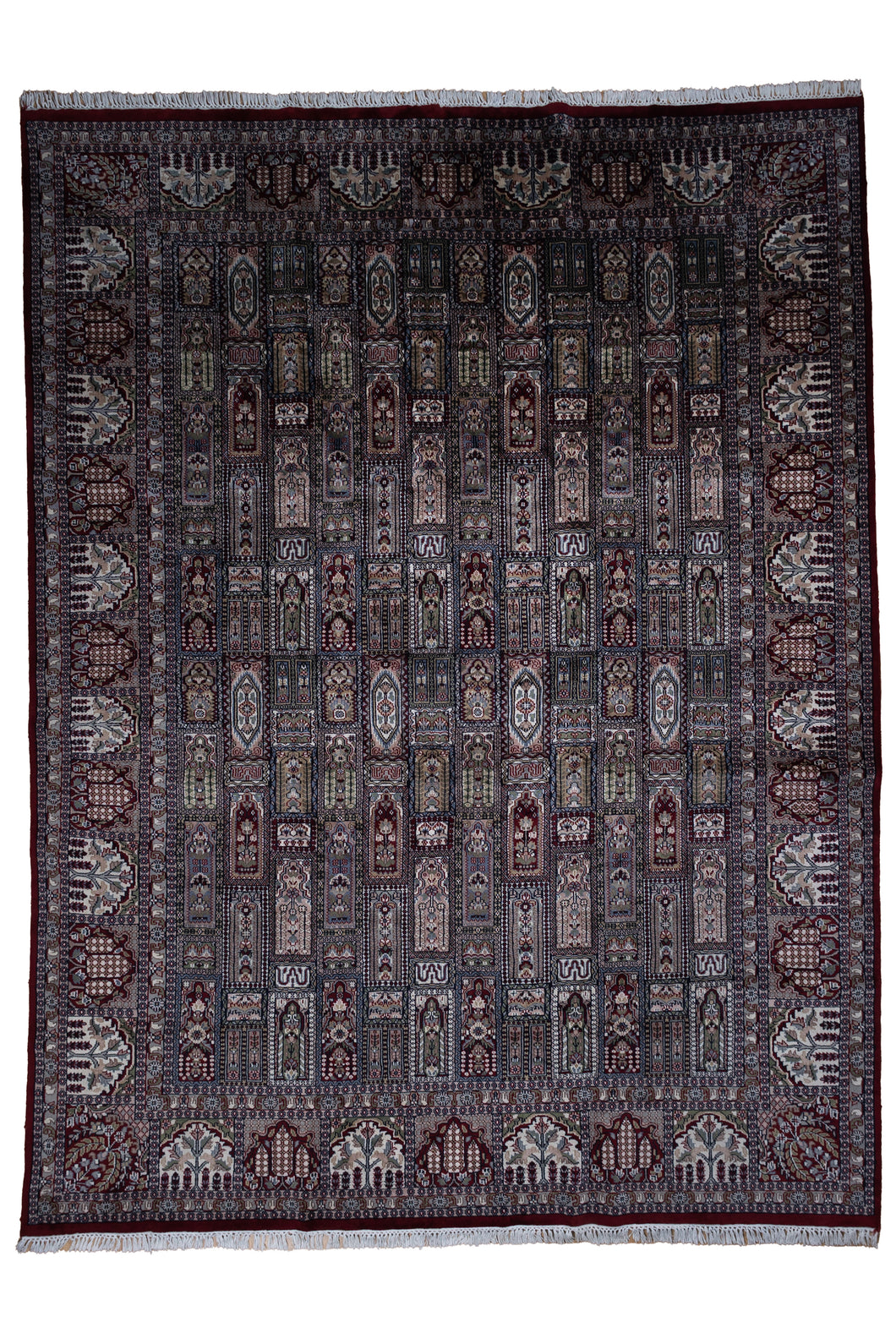 Architectural Motif Indian Wool Rug