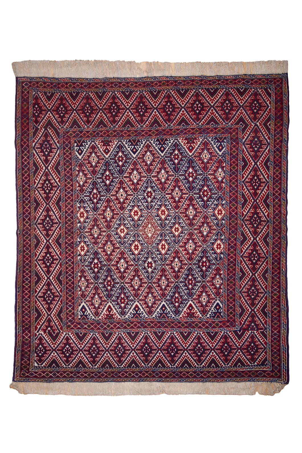 Tribal Nakhunak Kilim in Crimson