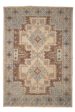 Load image into Gallery viewer, Earth-Tone Tribal Geometric Wool Rug
