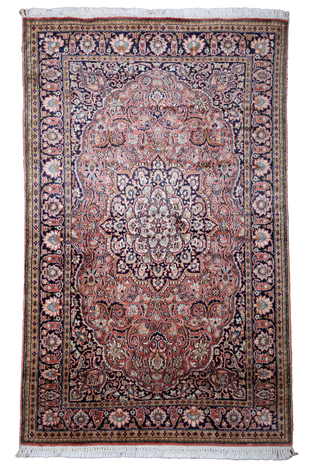 Kashmir Silk Rug – Persian Coral Garden