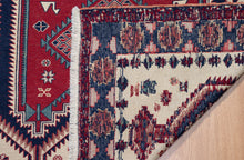 Load image into Gallery viewer, Kazak Geometric Medallion Wool Rug
