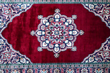 Load image into Gallery viewer, Kashmir Silk Rug – Ruby Medallion Classic
