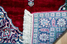 Load image into Gallery viewer, Kashmir Silk Rug – Ruby Medallion Classic
