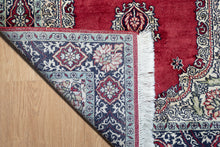 Load image into Gallery viewer, Kashmir Silk Rug – Crimson Medallion Majesty
