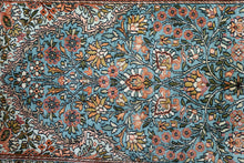 Load image into Gallery viewer, Kashmir Silk Rug – Blue Floral Harmony
