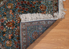 Load image into Gallery viewer, Kashmir Silk Rug – Blue Floral Harmony
