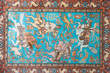 Load image into Gallery viewer, Royal Hunt Scene Kashmiri Silk Rug
