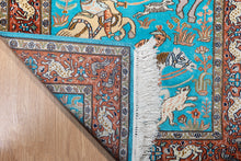 Load image into Gallery viewer, Royal Hunt Scene Kashmiri Silk Rug

