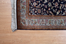 Load image into Gallery viewer, Kashmir Silk Rug – Midnight Medallion Bloom
