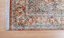Load image into Gallery viewer, Sunburst Medallion Kashmiri Silk Rug

