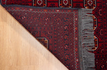 Load image into Gallery viewer, Deep Red Afghan Tribal Runner Rug
