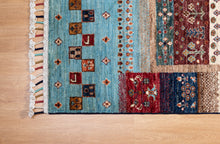 Load image into Gallery viewer, Color-Block Tribal Zeigler Afghan Runner
