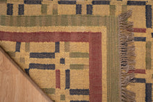 Load image into Gallery viewer, Handwoven Jute Dhurrie with Checkered Motif
