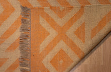 Load image into Gallery viewer, Burnt Sienna Geometric Jute Dhurrie
