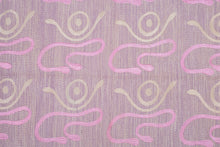 Load image into Gallery viewer, Pastel Pink Abstract Wool Zari Dhurrie
