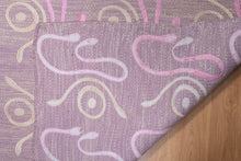 Load image into Gallery viewer, Pastel Pink Abstract Wool Zari Dhurrie
