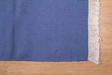 Load image into Gallery viewer, Minimalist Indigo Handwoven Wool Dhurrie
