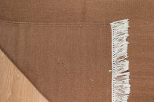 Load image into Gallery viewer, Solid Rust Handwoven Wool Dhurrie
