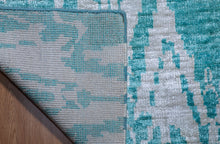 Load image into Gallery viewer, Aqua Mirage – Handmade Wool &amp; Bamboo Silk Rug
