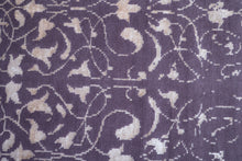 Load image into Gallery viewer, Handmade Wool &amp; Bamboo Silk Carpet – Plum Floral Luxury Area Rug
