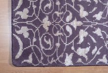 Load image into Gallery viewer, Handmade Wool &amp; Bamboo Silk Carpet – Plum Floral Luxury Area Rug
