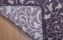 Load image into Gallery viewer, Handmade Wool &amp; Bamboo Silk Carpet – Plum Floral Luxury Area Rug
