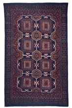Load image into Gallery viewer, Tribal Grid Pattern Wool Rug
