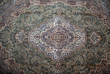 Load image into Gallery viewer, Regal Green Medallion Kashan Rug
