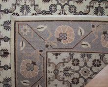 Load image into Gallery viewer, Ivory &amp; Grey Lattice Wool Rug
