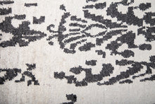 Load image into Gallery viewer, Monochrome Damask Wool and Silk Rug
