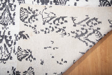 Load image into Gallery viewer, Monochrome Damask Wool and Silk Rug
